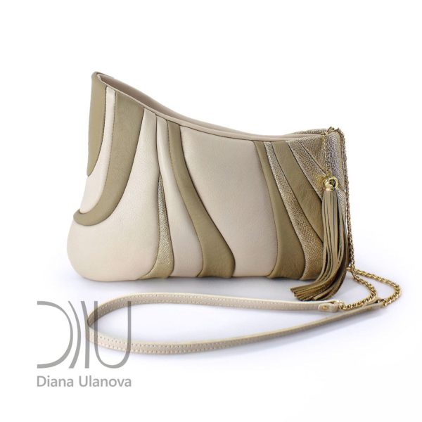 Over The Shoulder Designer Bags. Sputnik Beige/Gold by Diana Ulanova. Buy on women-bags.com