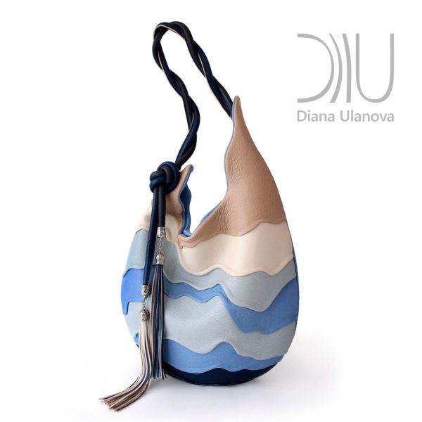 Designer Shoulder Bags. Hive Blue/Beige by Diana Ulanova. Buy on women-bags.com