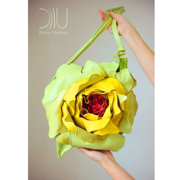 Shoulder Bag Designer. Royal Rose Green/Yellow by Diana Ulanova. Buy on women-bags.com