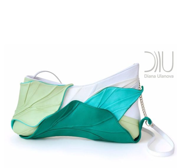 Clutch Bag Designer Sale. Tropic White/Green by Diana Ulanova. Buy on women-bags.com